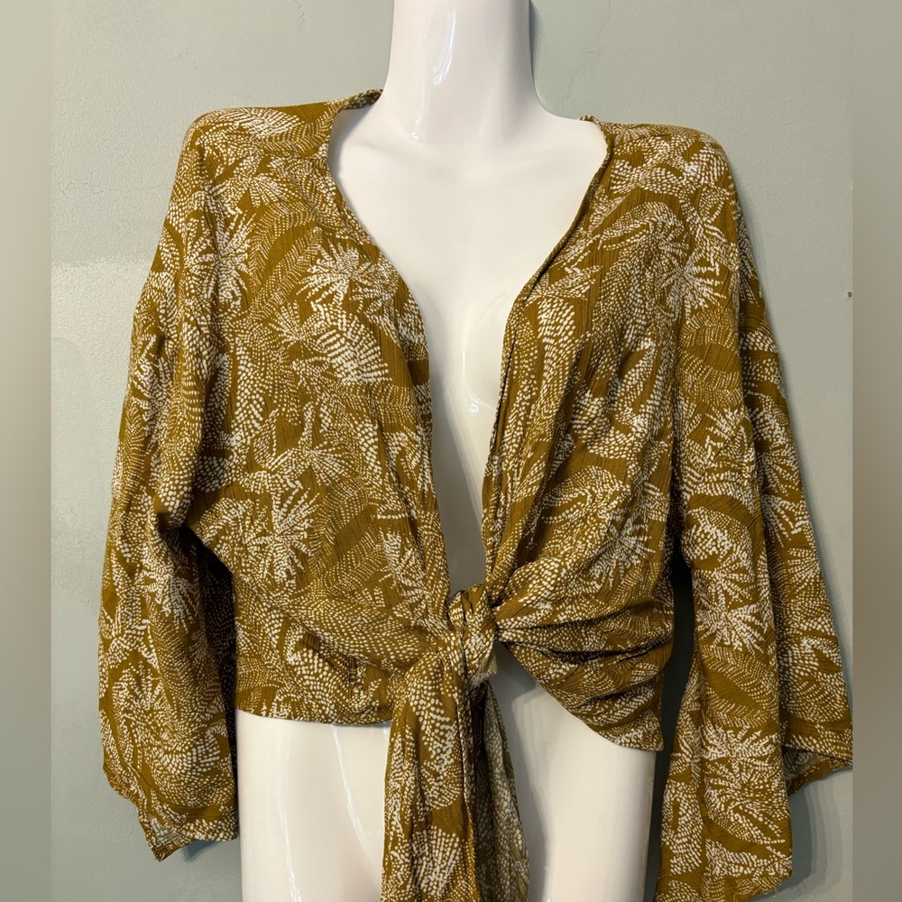 Japna Brown Palm Tree Print Swim suit Cover Up Size S